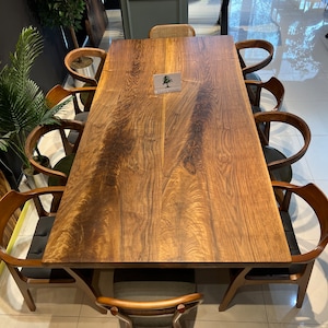 Custom Live Edge Walnut Dining Table: Modern Kitchen Table