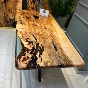 Ash wood dining table, Wood dining table, Kitchen table, Dining room table, Special desing epoxy table, wooden table