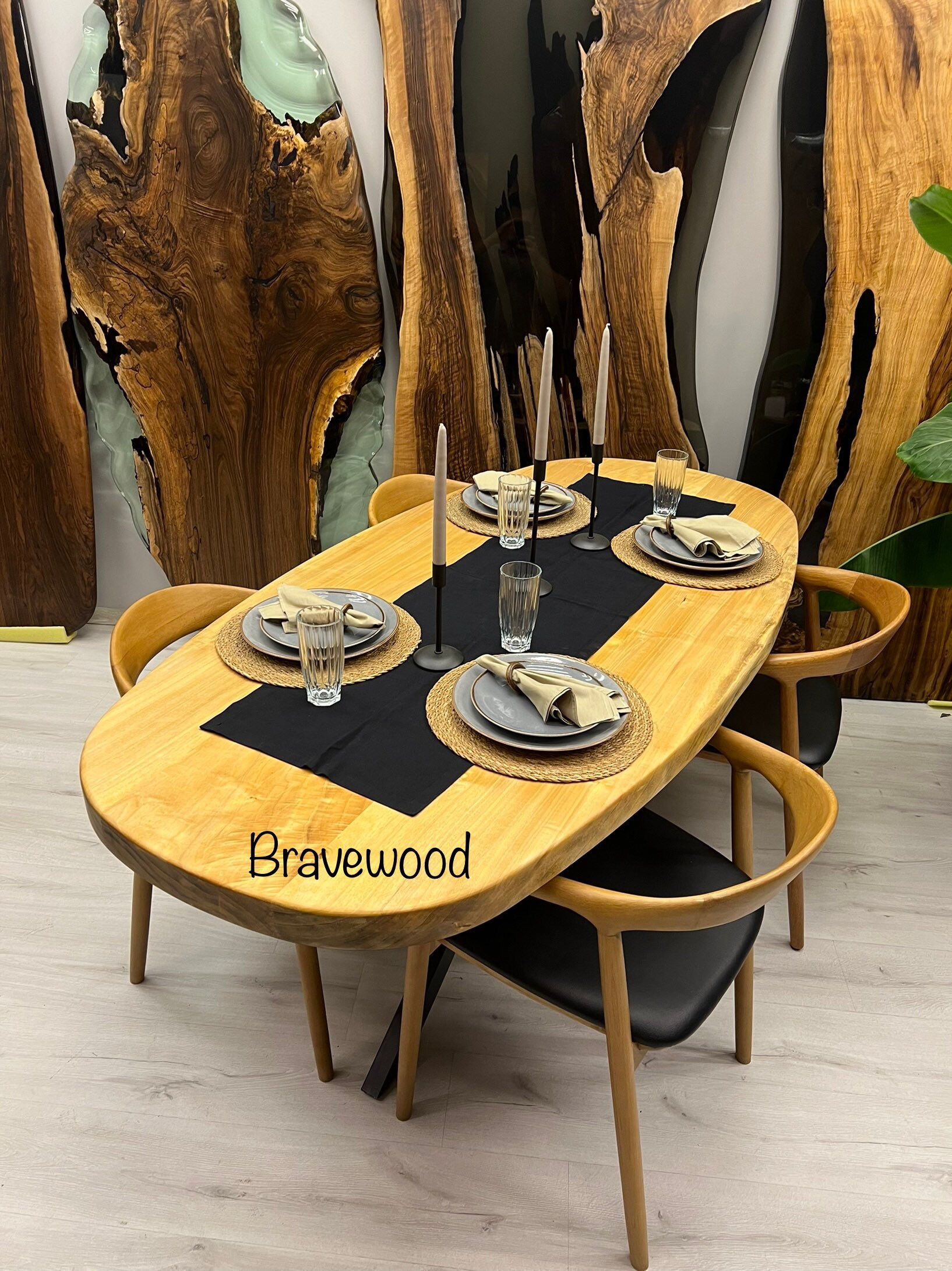 BASCO tavolino ovale 120x60 in legno massello con base dogata design living  casa