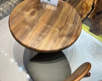 Round Walnut Dining Table: Handmade Solid Wood Kitchen Table