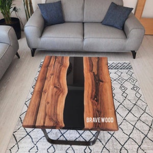 Couchtisch Epoxytisch Mitteltisch Schwarzer Epoxy | Etsy