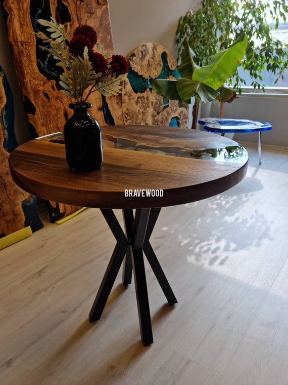 Epoxy coffee table, walnut epoxy table, center table by Brave Wood