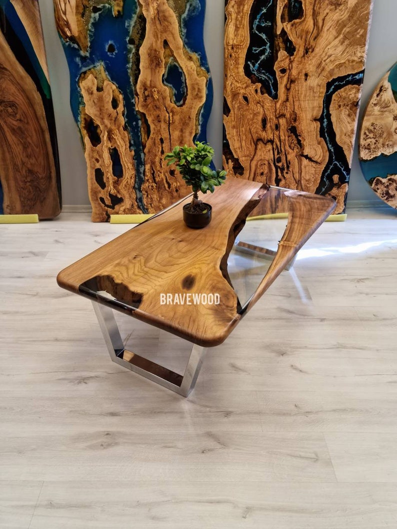 Epoxy Coffee Table Walnut Epoxy Table Center Table Middle Etsy