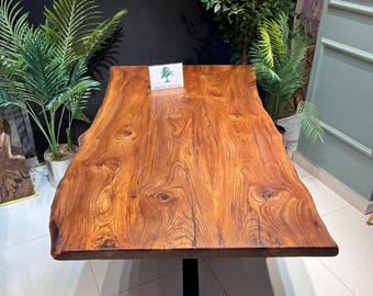 Elm Wood Dining Table, Handmade Walnut Table, Modern Kitchen Decor