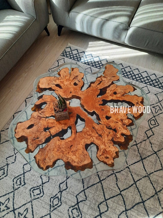 Epoxy coffee table, walnut epoxy table, center table by Brave Wood