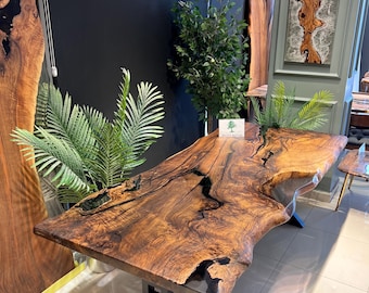 Dining table, One piece walnut wood centennial, Dinner table, İn stock, Dining room table, Custom dining table