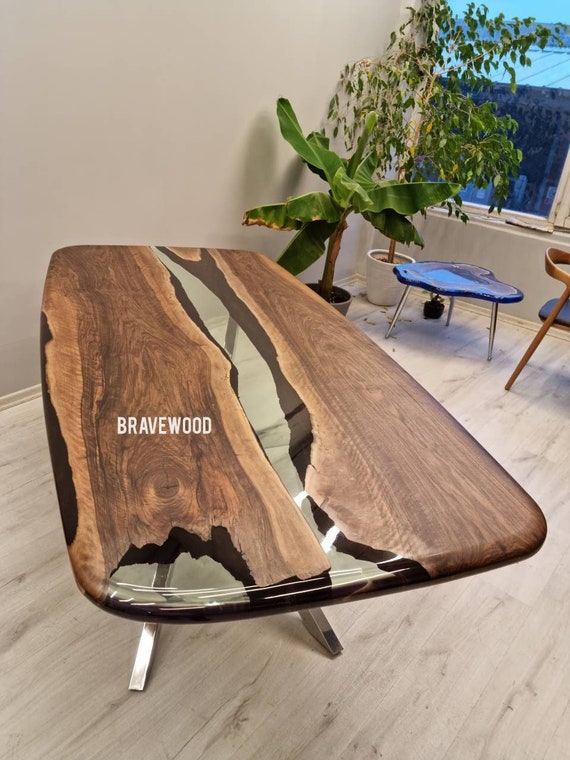 Custom epoxy dining table, Epoxy table, Dining room table, Custom epoxy  river table, Meeting table, Wooden dining table