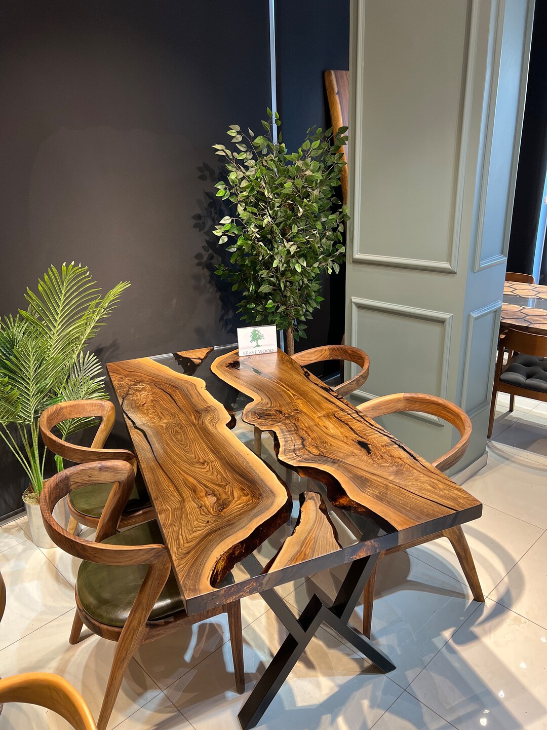 Dining Room Table, Epoxy Walnut Table, Epoxy Table - Etsy