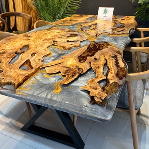 Dining room table, Conference table, Epoxy olive table,  Custom live edge epoxy resin dining table, Dining room table
