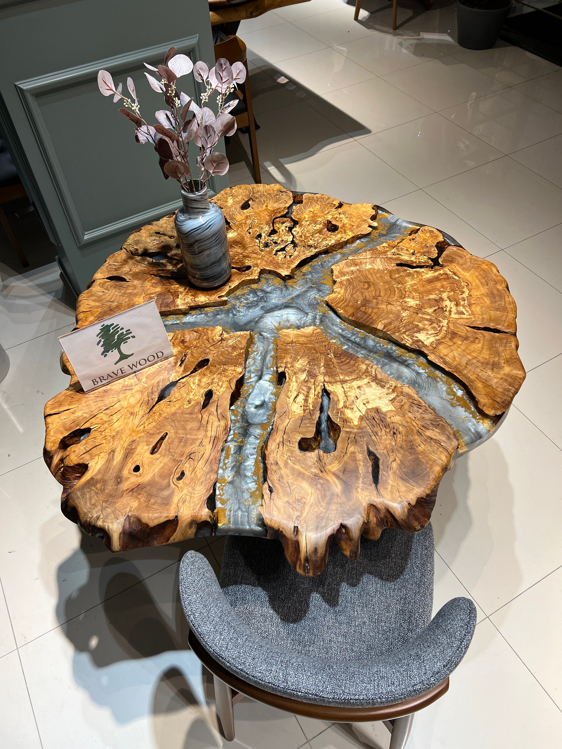 Epoxy coffee table, walnut epoxy table, center table by Brave Wood