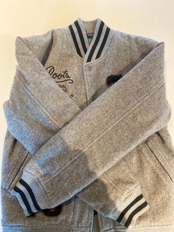 vintage roots jacket, roots varsity jacket, oversi