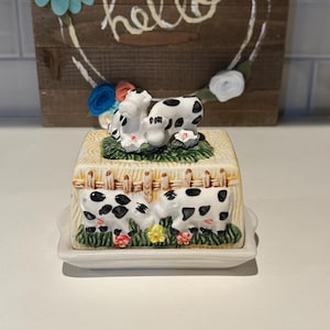 Cow Butter Dish | Cow Butter Keeper | Cow Kitchen Decor