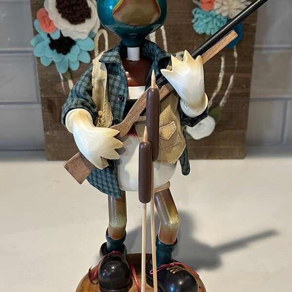 Vintage Nutquacking Duck Hunter 13" Nutcracker | Hunting Duck Figurine | Hunter Gift | Zim's Heirloom Collectible Nutquacking Duck Hunter