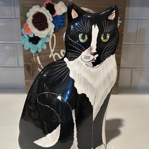 Ceramic Cat Flower Vase by Nina Lyman: Artist Home Decor