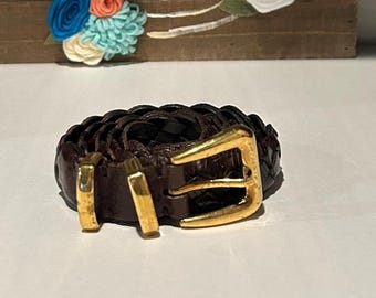 Brunello Cucinelli bruine geweven leren riem