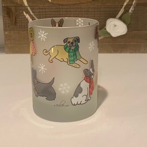 Culver Dog Whiskey Glass | Christmas Culver Dog Glass | Christmas Dog Glassware | Dog Lover Gift