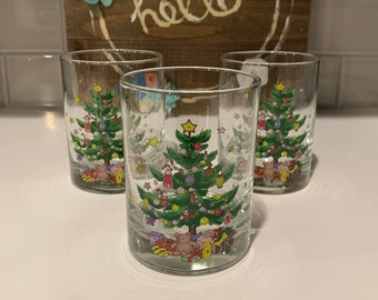 Spode Christmas Tree Whisky Glassware | Christmas Rock Glasses