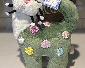 Vintage Amy Lacombe WhimsiClay (Whimsey Clay) Floral Plush Cat