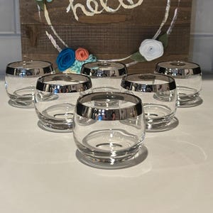 Dorthy Thorpe Roly Poly Glasses | Platinum Rimmed Cocktail Glasses
