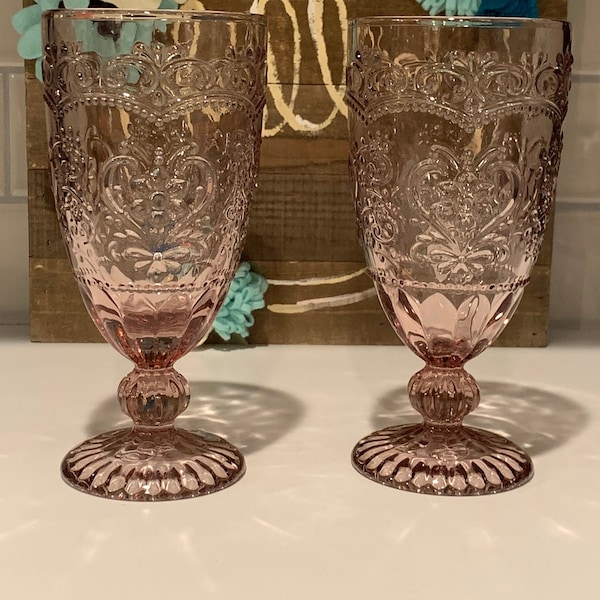 Pink Pioneer Woman Water Goblets