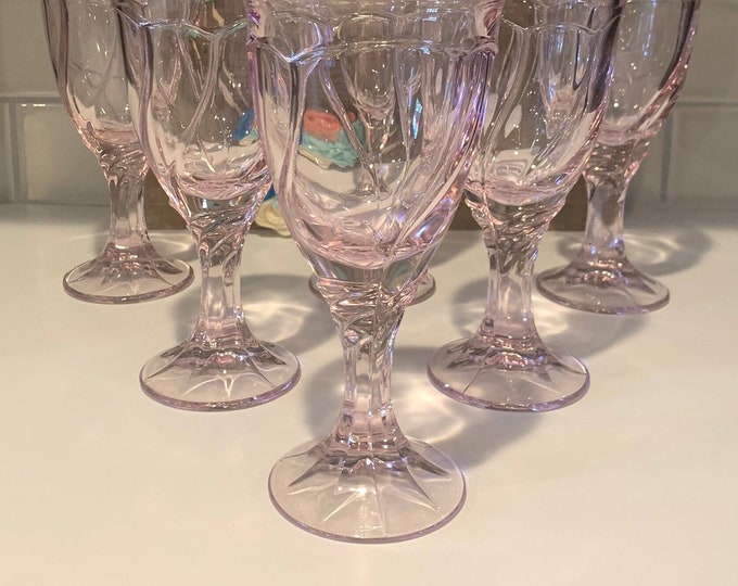 Sweet Swirl Pink Water Goblets by Noritake Pink Tablescape Pink