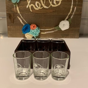 Soccer Ball Shot Glass | Cased Shot Glasses | Fun Sport Shot Glasses | Soccer Fan Gifts