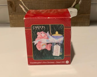Vintage Care Bear Christmas Ornament: Granddaughter's First Christmas 1999