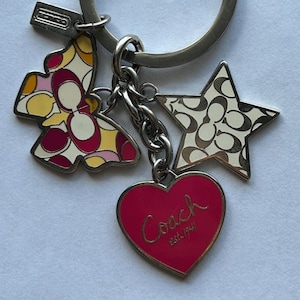 Authentic Coach  Multicolor Enamel Butterfly, Star & Heart Key Chain Ring Fob Charm | Collectable Coach Butterfly, Heart, Star Accessory
