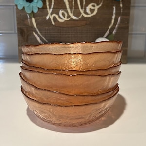 Vintage Rosaline Arcoroc France Rosa Blumenschalen - 6er-Set