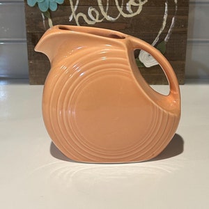 Fiesta Apricot Pitcher |  Peach Disk Apricot Homer Laughlin Fiestaware Pitcher