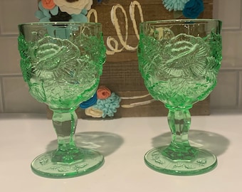 Green Madonna Inn Water Goblet | Collectable Green Madonna Inn Water Goblets