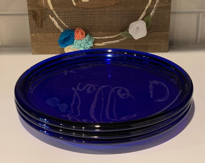 Cobalt Blue Dinner Plates Made in France Etsy