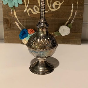 Moroccan Rose Water Holder | Silver Tone Rose Water Holder | Perfume Bottle | Vanity Decor