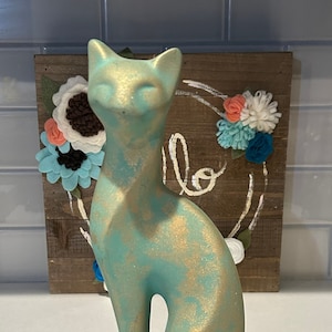 Native American Acoma Sleeping Cat Pottery Decor