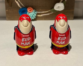 Ceramarte Budweiser Bud Man Salt & Pepper Shakers: Collectible