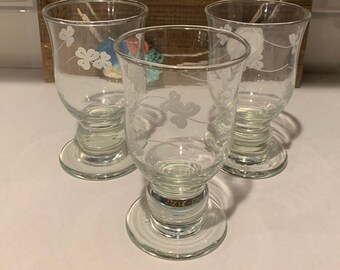Eamon Glass | Hand Engraved |  Shamrocks | Ireland | Frosted Shamrocks | Replacement Glasses  | Barware