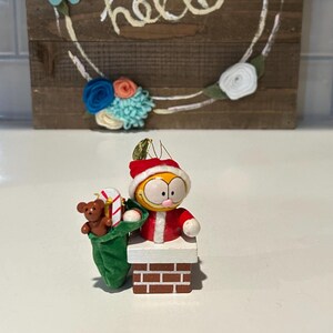 Garfield Santa Claus in the Fireplace Christmas Ornament | Vintage Garfield Ornaments