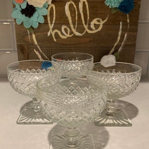 Champagne/Tall Sherbet Miss America Clear by ANCHOR HOCKING | Depression Glass Tall Sherbet Dish | Pressed Glass