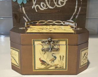 Annie Laurie Originals Chinoiserie Box Purse: Green Silk Lined, Chinese Art
