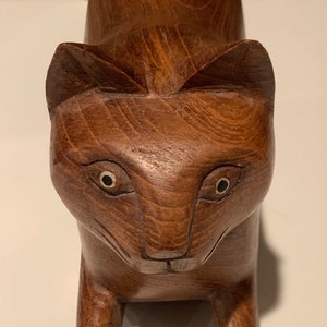 Vintage Wooden Cat Trinket Box | Wood Cat | Cat Gifts | Cat Decor | Cat Lover Gift | Cat Collectable