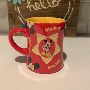 ヴィンテージ ミッキーマウス コーヒーマグ | 赤と金のコーヒーマグ | ホリデーギフト | ヴィンテージ ミッキーマウス コーヒーマグ
