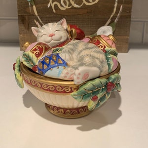 Fitz and Floyd Cat Trinket - Etsy