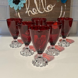 Berwick Boopie Ruby Juice Glasses by Anchor Hocking | Christmas Glassware | Ruby Tablescape | Red Kitchen | Ruby Red Cocktail Glass | Gifts