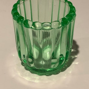 Green Glass Votive Candle Holder | Green Glass Candle Holder | Spa Decor