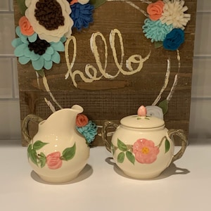 Desert Rose Franciscan Creamer and Sugar Set