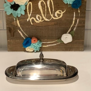 Silver Plate Butter Dish With Glass Insert | Butter Keeper | Vintage Butter Dishes