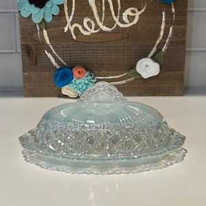 Iridescent Glass Butter Dish | Fenton Iridescent Butter Keeper | Rare  Butter Dish | Fridgescaping Decor | Wedding Gifts