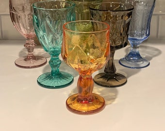 Vintage Mismatched Water Goblets: Set of 6, Special Event Tableware