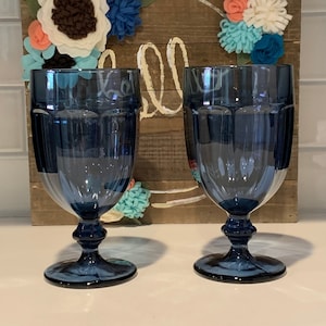 Blue Gibraltar Iced Tea Goblet by LIBBEY GLASS COMPANY Blue Glass Table Decor