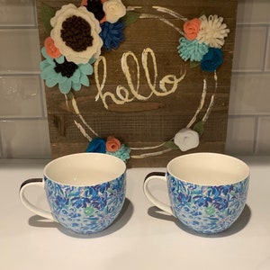 Vintage Lilly Pulitzer Floral Coffee Mugs
